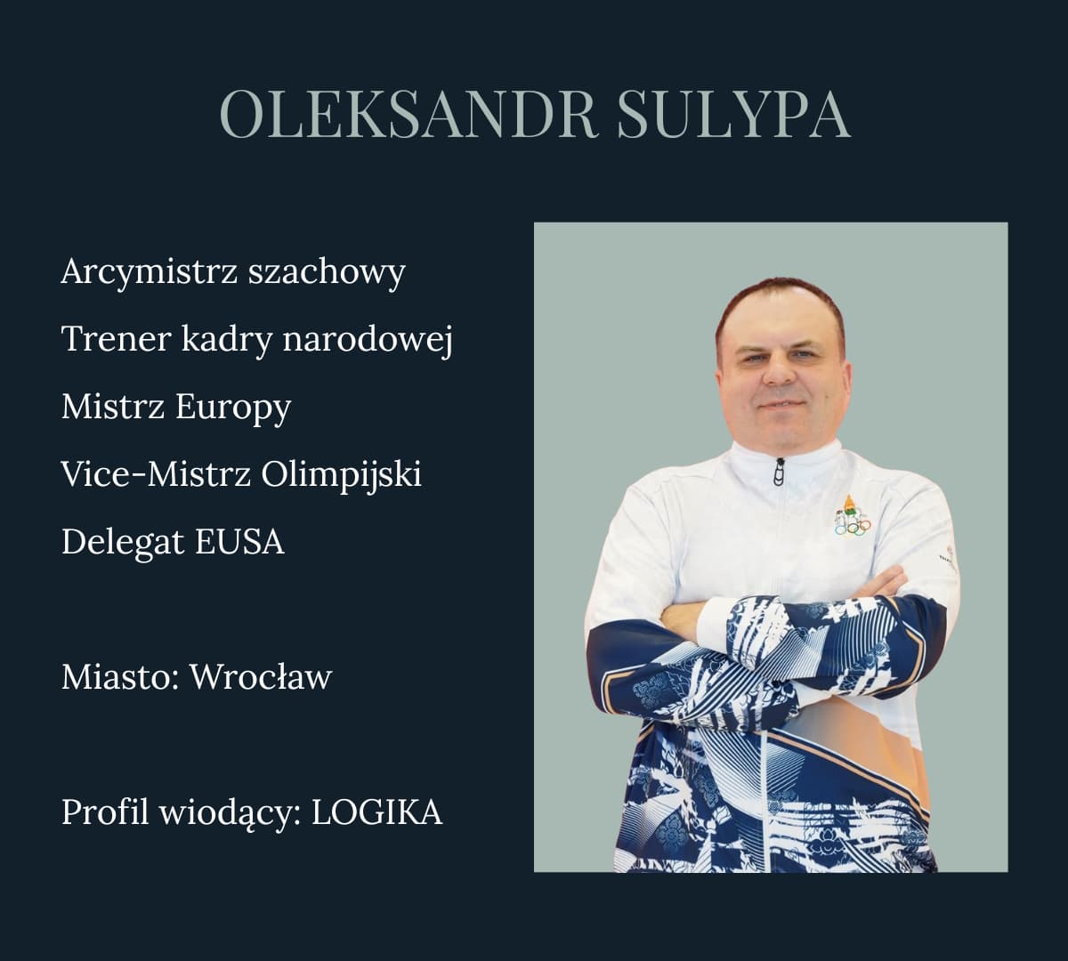 Oleksandr Sulypa - Arcymistrz szachowy, terner kadry narodowej. Profil wiodący: LOGIKA